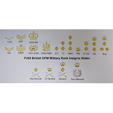 1:6 Scale British DPM Military Rank Insignia Slides (Full Set)